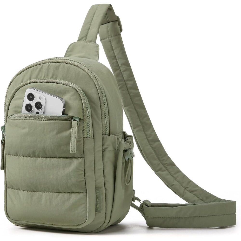 〽️Women Olive Puffer Crossbody Hobo Hanny Packs Travel Hiking Small Sling Bag